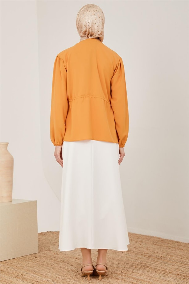 Armine Beli Ayarlanabilir Bluz 23Y3331 Karamel