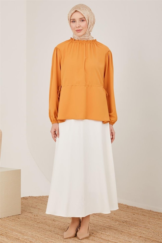 Armine Beli Ayarlanabilir Bluz 23Y3331 Karamel