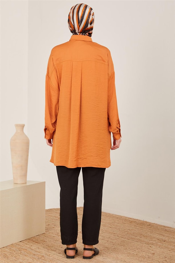 Armine Oversize Basic Gömlek 23Y3343 Karamel