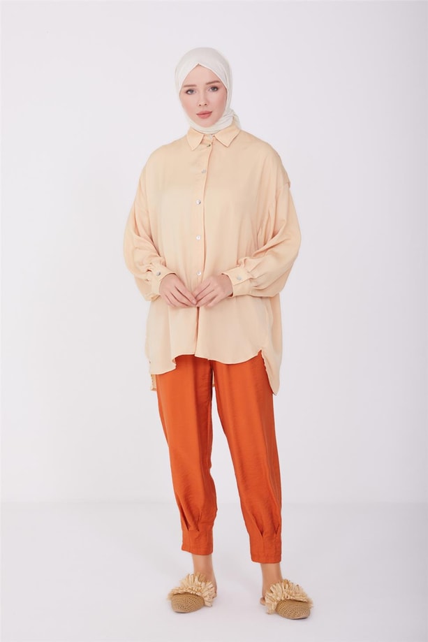 Armine Oversize Basic Gömlek 23Y3343 Aytaşı