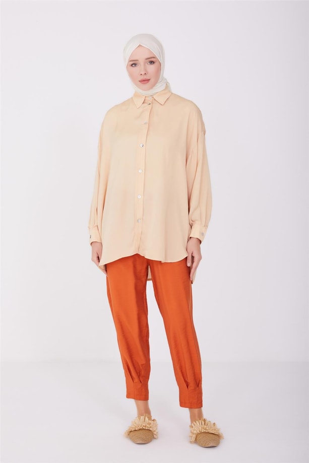 Armine Oversize Basic Gömlek 23Y3343 Aytaşı