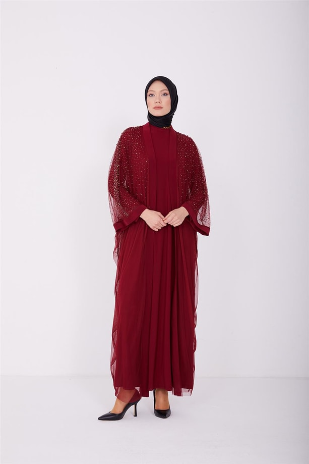 Armine Abiye Elbise 23Yd3346 Bordo