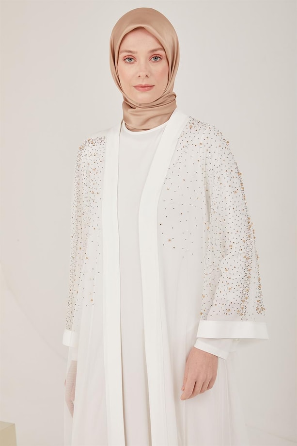 Armine Abiye Elbise 23YD3346 Ekru