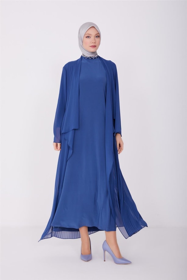 Armine Abiye Elbise 23Yd3359 İndigo