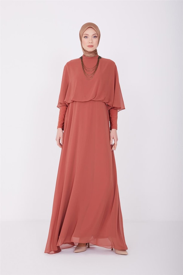 Armine Abiye Elbise 23YD3361 Kiremit