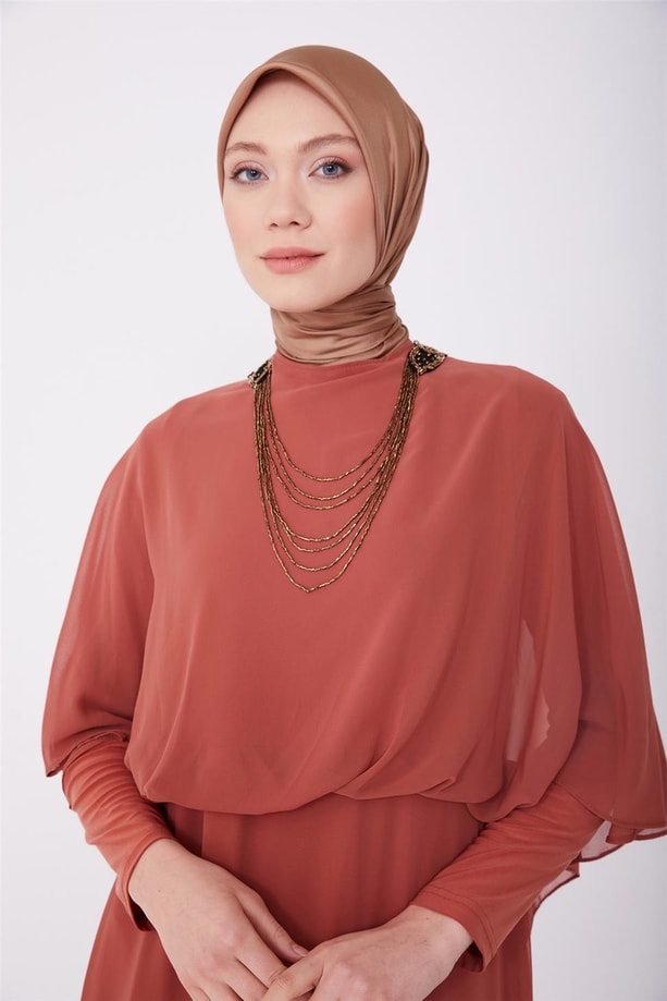 Armine Abiye Elbise 23YD3361 Kiremit