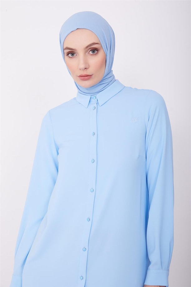 Armine Uzun Kollulogolu Tunik 21Kh411 Bebe Mavi