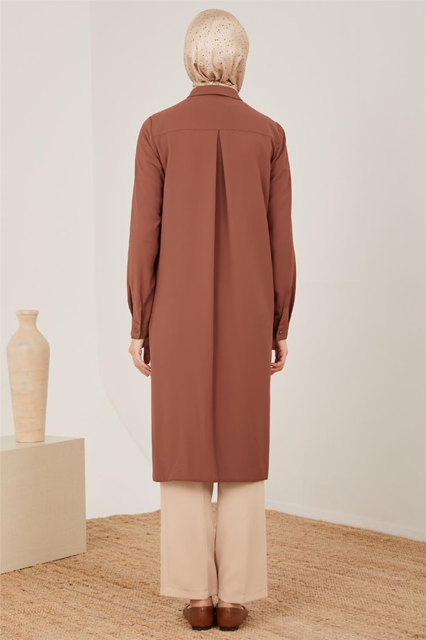 Armine Uzun Kollu Armine Logolu Tunik 21KH411 Bronz