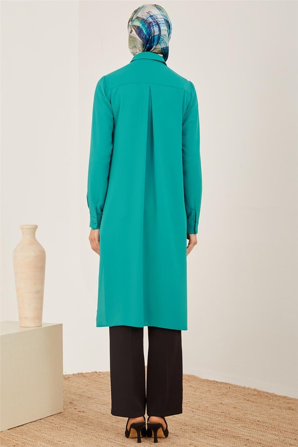 Armine Uzun Kollu Armine Logolu Tunik 21KH411 Deniz Yeşili