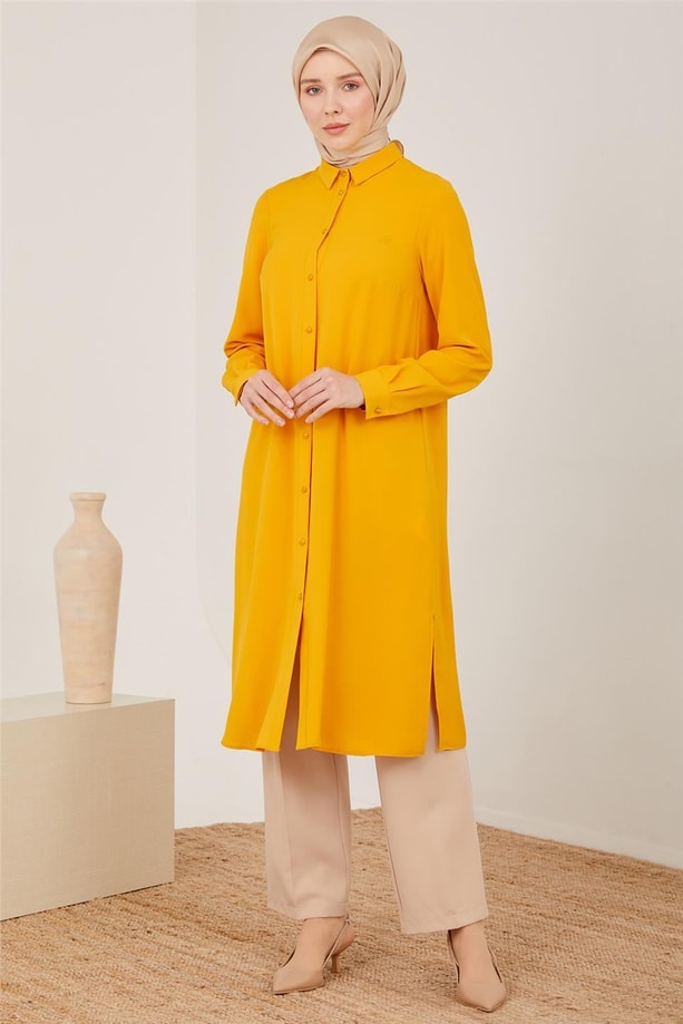 Armine Uzun Kollu Armine Logolu Tunik 21KH411 Bal Köpüğü