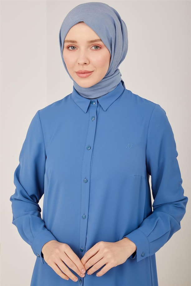 Armine Uzun Kollu Armine Logolu Tunik 21KH411 Marine