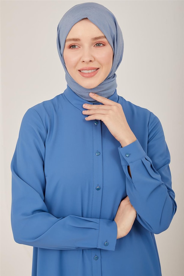 Armine Uzun Kollu Armine Logolu Tunik 21KH411 Marine