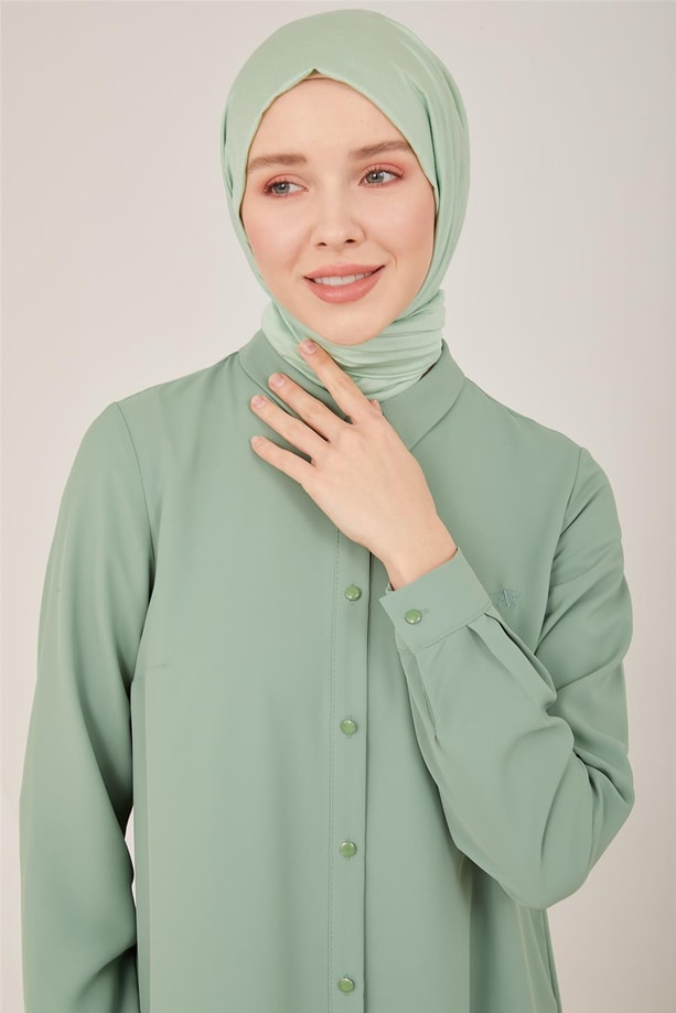 Armine Uzun Kollu Armine Logolu Tunik 21KH411 Yeşim