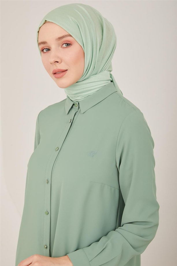 Armine Uzun Kollu Armine Logolu Tunik 21KH411 Yeşim