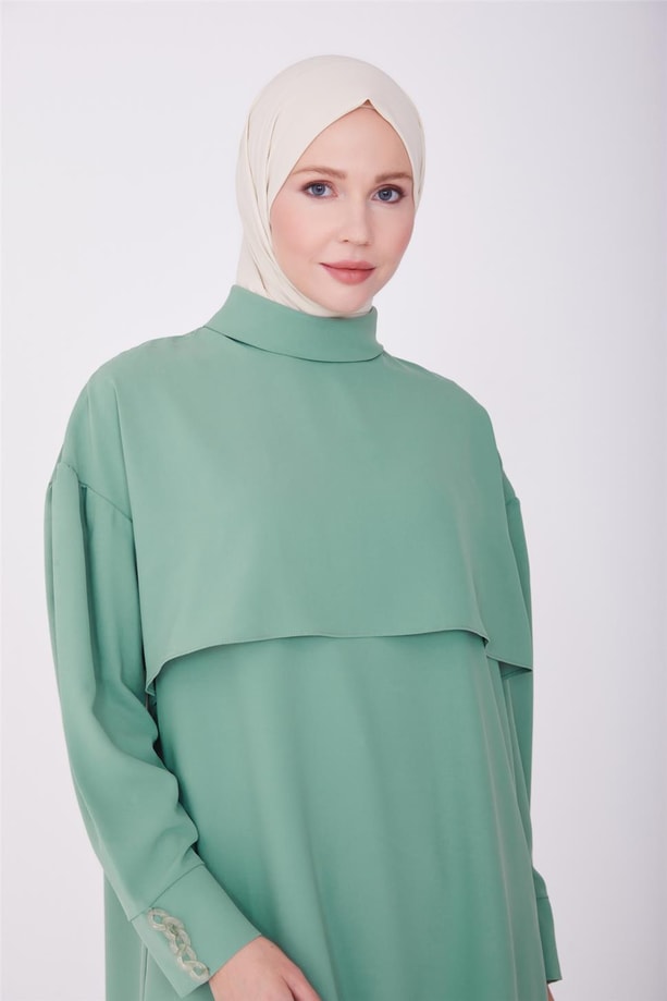 Armine Manşeti Zincir Aksesuarlı Tunik 23Y4115 Yeşim