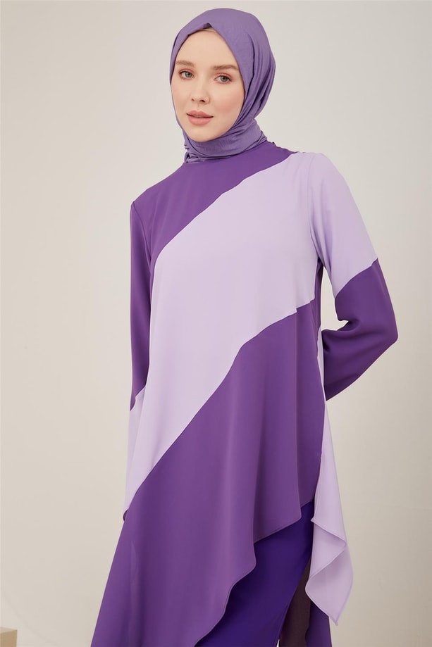 Armine Asimetrik Kesimli Tunik 23Y4403 Ametist