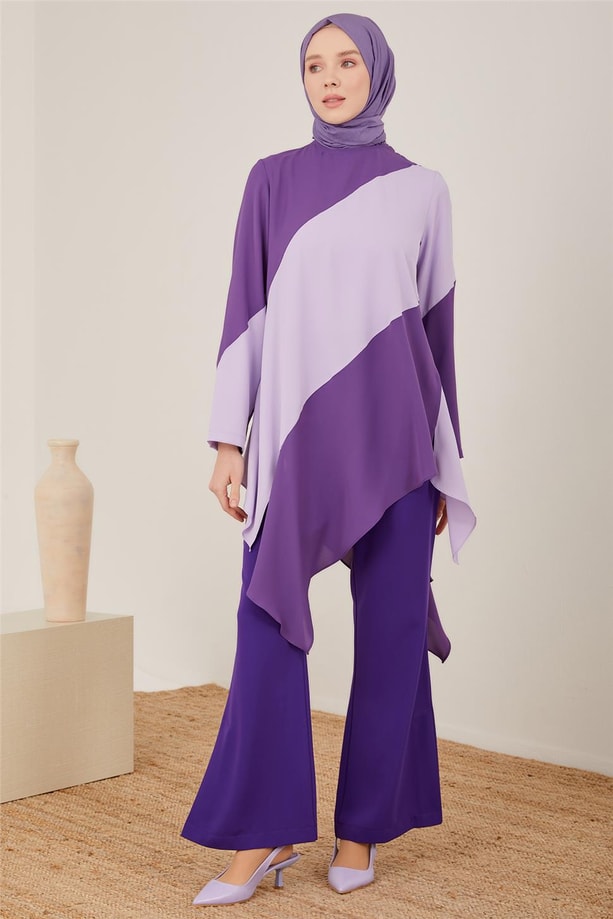 Armine Asimetrik Kesimli Tunik 23Y4403 Ametist