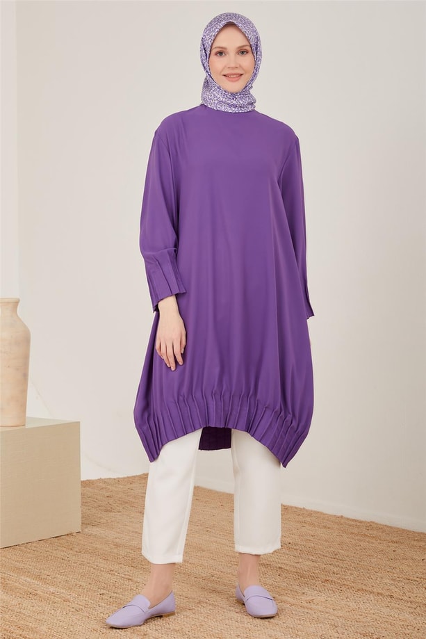 Armine Nervürlü Tunik 23Y4404 Ametist