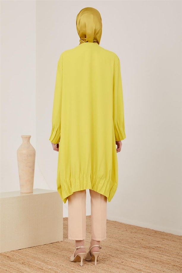 Armine Nervürlü Tunik 23Y4404 Limon Yeşili