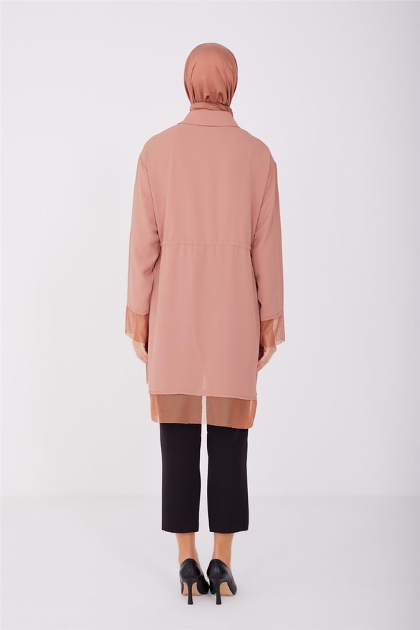 Armine File Detaylı Tunik 23Y4408 Tozlu Pembe