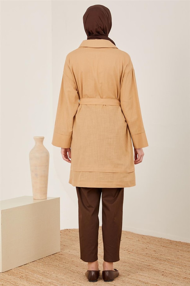 Armine İkili Giyilmiş Gibi Görünen Tunik 23Y4426 Camel