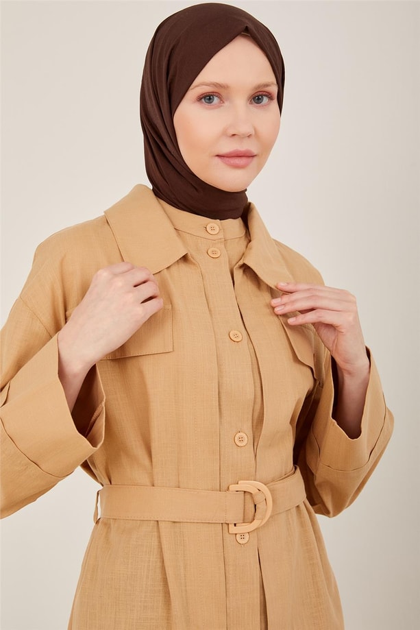 Armine İkili Giyilmiş Gibi Görünen Tunik 23Y4426 Camel
