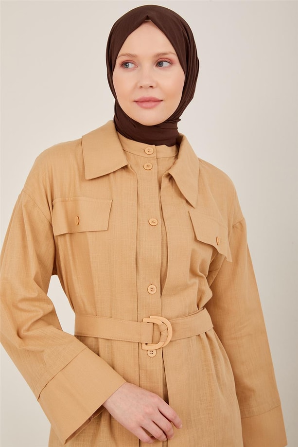 Armine İkili Giyilmiş Gibi Görünen Tunik 23Y4426 Camel