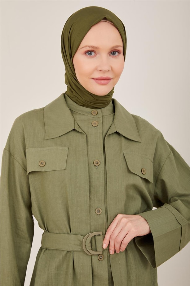 Armine İkili Giyilmiş Gibi Görünen Tunik 23Y4426 Haki