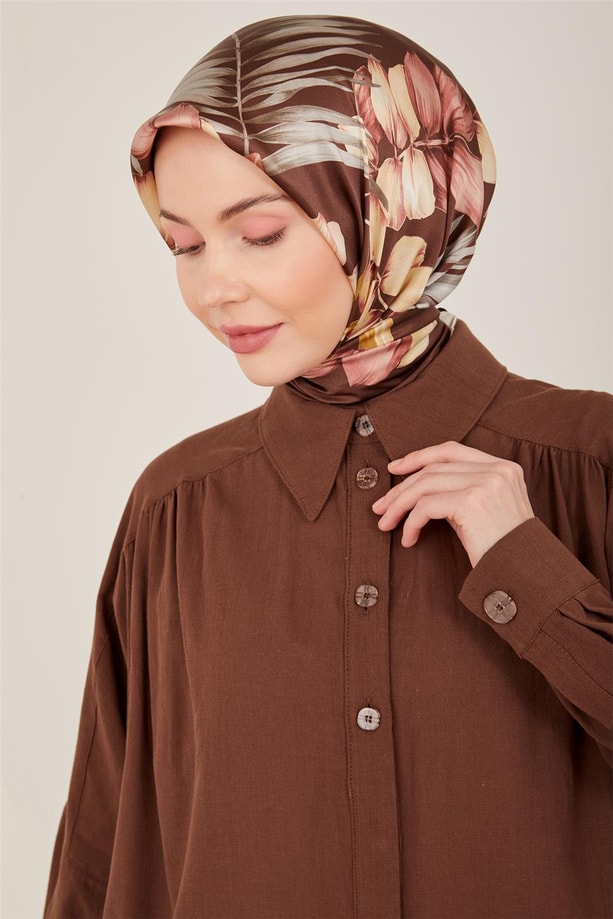 Armine Naturel Kumaştan Tunik 23Y4432 Bitter