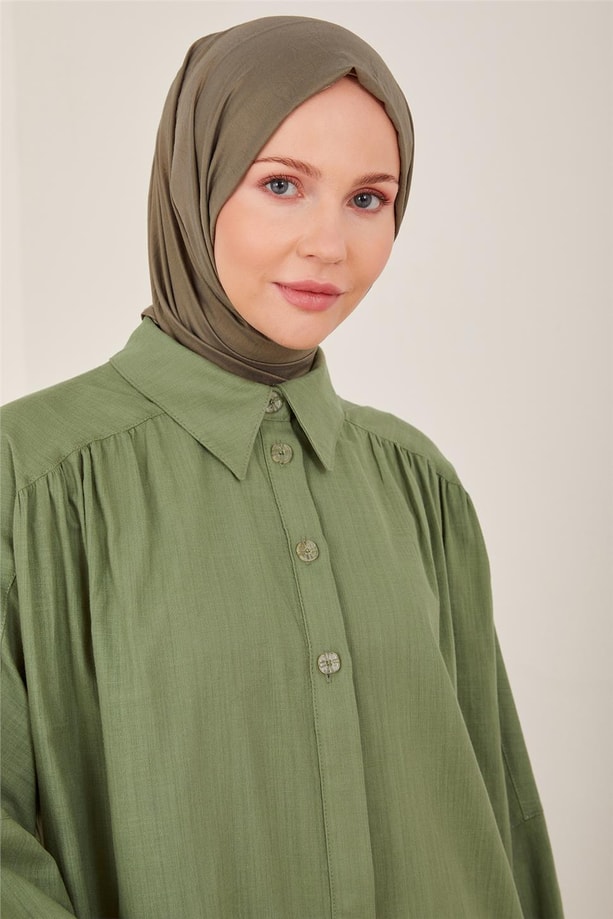 Armine Naturel Kumaştan Tunik 23Y4432 Haki