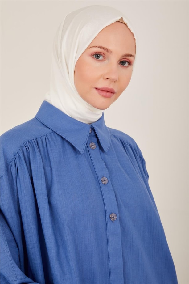 Armine Naturel Kumaştan Tunik 23Y4432 Morcivert