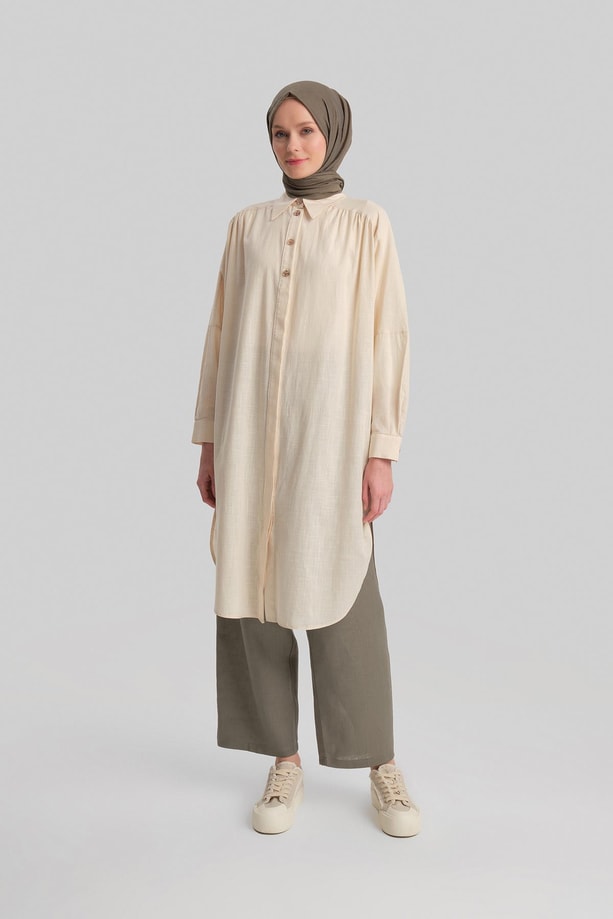 Armine Naturel Kumaştan Tunik 23Y4432 Aytaşı