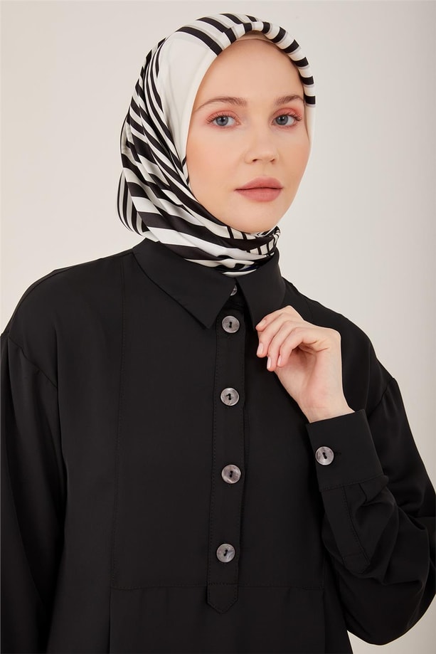 Armine Önü Kırmalı Araboy Tunik 23Y Siyah