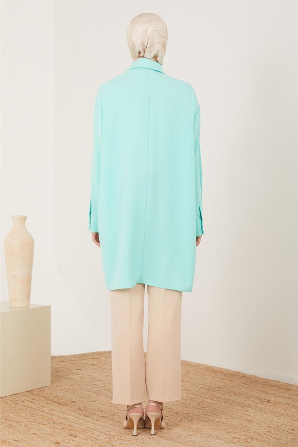 Armine Önü Kırmalı Araboy Tunik 23Y Deniz Köpüğü