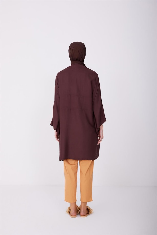 Armine Kimono Kollu Naturel Tunik 23Y4435 Bitter
