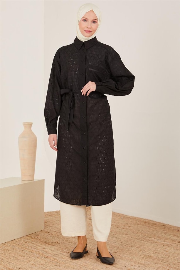 Armine Cepli Brode Tunik 23Y4444 Siyah