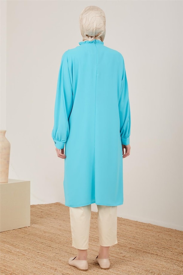 Armine Önü Büzgülü Ve Robalı Tunik 23Y4451 Aqua