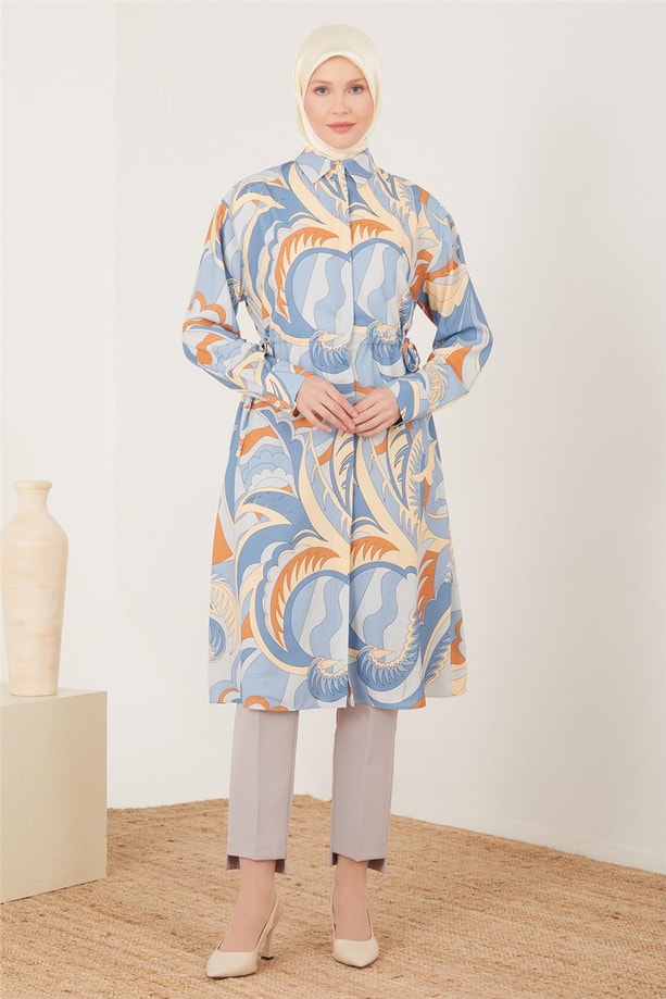 Armine Beli Yandan Tünelli Empirme Tunik 23Y4462 Marine