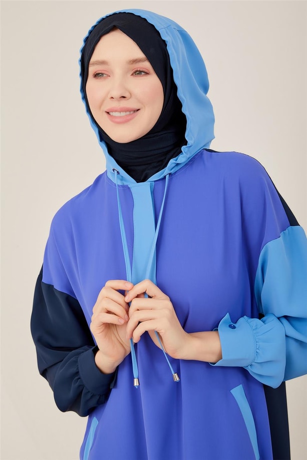 Armine Çok Renkli Tunik Elbise 23Y4501 Lacivert