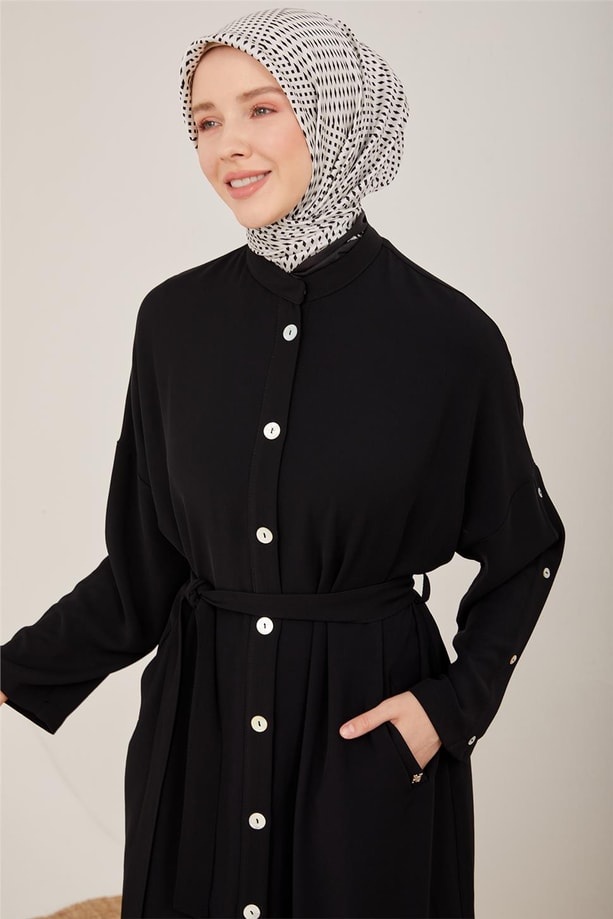 Armine Kolları Ve Patı Sedef Düğmeli Cepli Giy Çık 23Y5105 Siyah