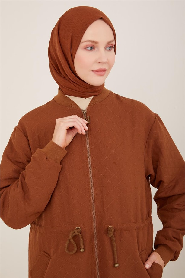 Armine İplik Dolgulu Fermuarlı Ve Tonelli Giy Çık 23Y5111 Kahverengi