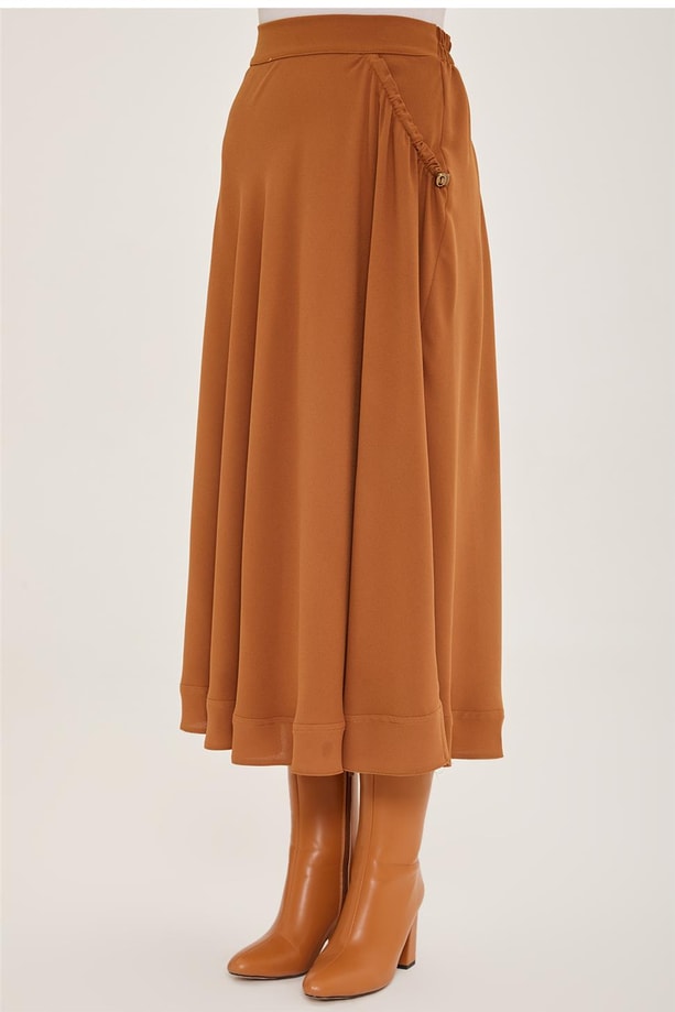 Armine Lastik Detaylı Etekli Takım 22K6534 Çikolata