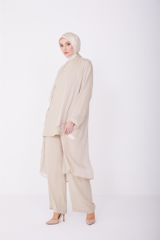 Armine Kolyeli Şık Üçlü Takım 23Y6608 Latte