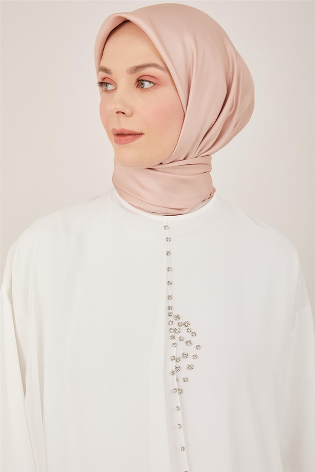 Armine Şifon Ve Taşlı Takım 23Y6614 Ekru