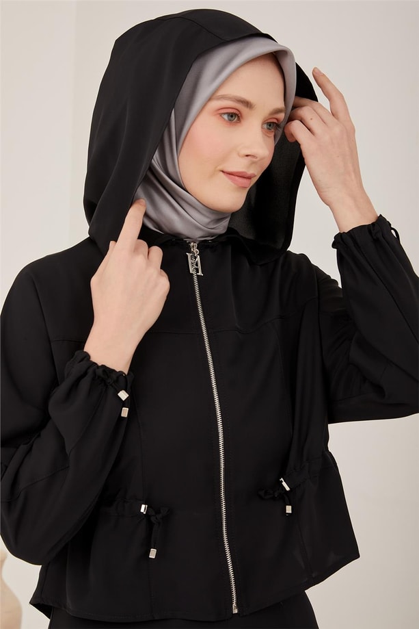 Armine Önü Fermuarlı Ve Beli Tunel Detaylı Takım 23Y6616 Siyah