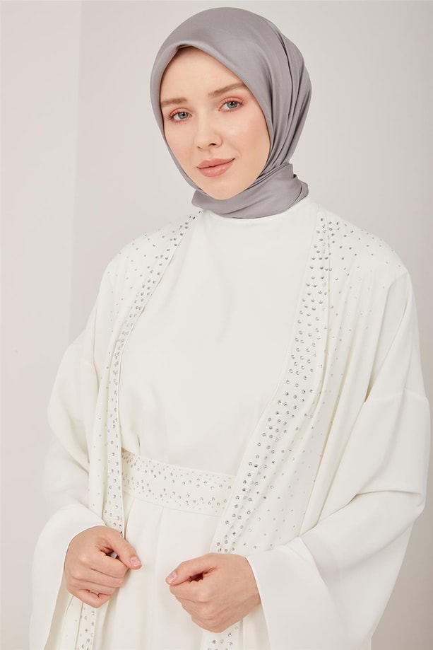 Armine İçi Elbiseli Ve Taşlı Takım 23Y6619 Ekru