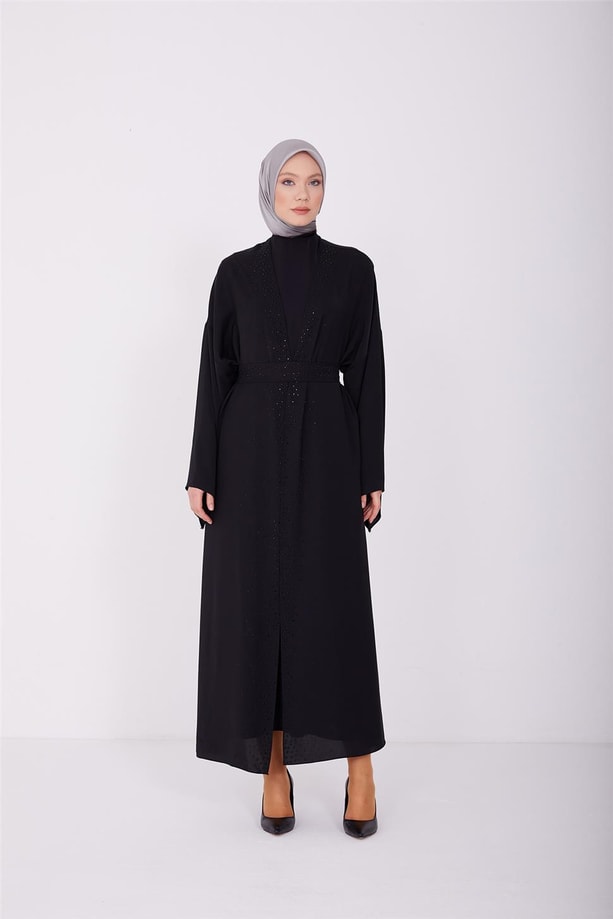 Armine İçi Elbiseli ve Taşlı Takım 23Y6619 Siyah