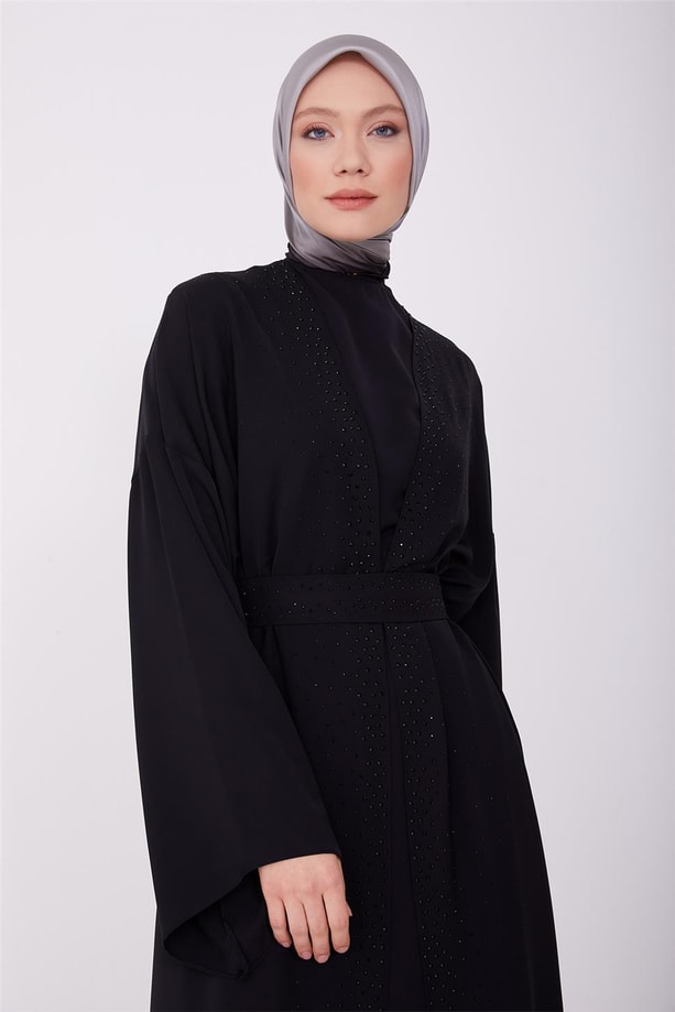 Armine İçi Elbiseli ve Taşlı Takım 23Y6619 Siyah