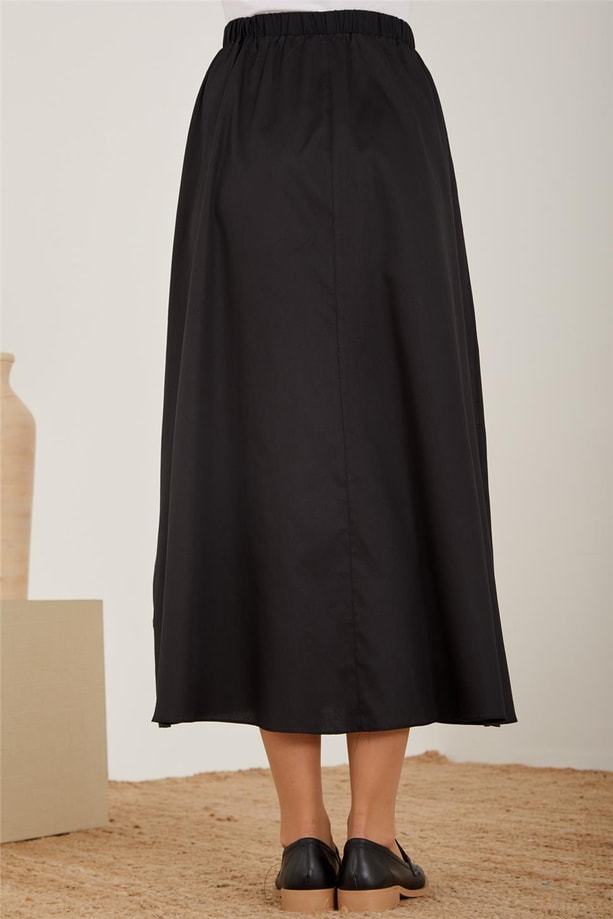 Armine Eteği Lastikli Gömlekli Pamuk Takım 23Y6623 Siyah