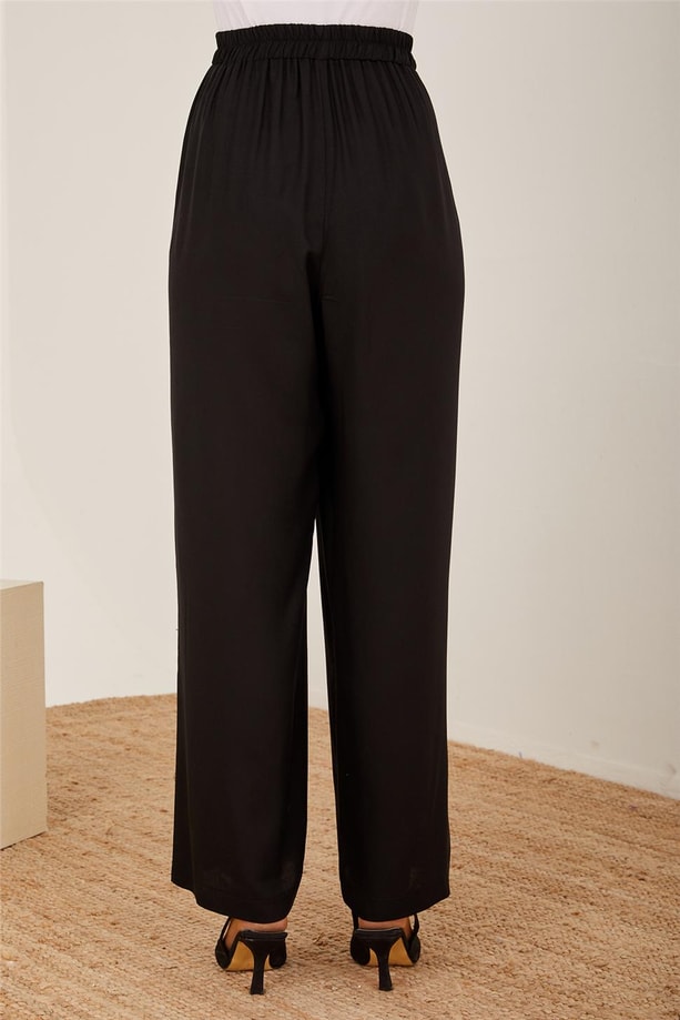 Armine Pile Detaylı Pantolonlu Yelekli Takım 23Y6630 Siyah